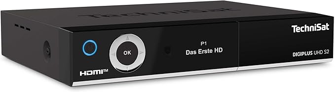 TechniSat DIGIPLUS UHD S2-4K Sat Receiver mit Triple Tuner, UHD/4K, WLAN, LAN, CI+, USB, PVR Aufnahme, Made in Germany – 0000