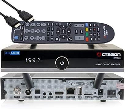 OCTAGON SF8008 4K UHD HDR Receiver Combo 1x DVB-S2X, 1x DVB-C/DVB-T2, Satellit und Terrestrisch, Enigma2 Linux, HDMI, Dual WiFi