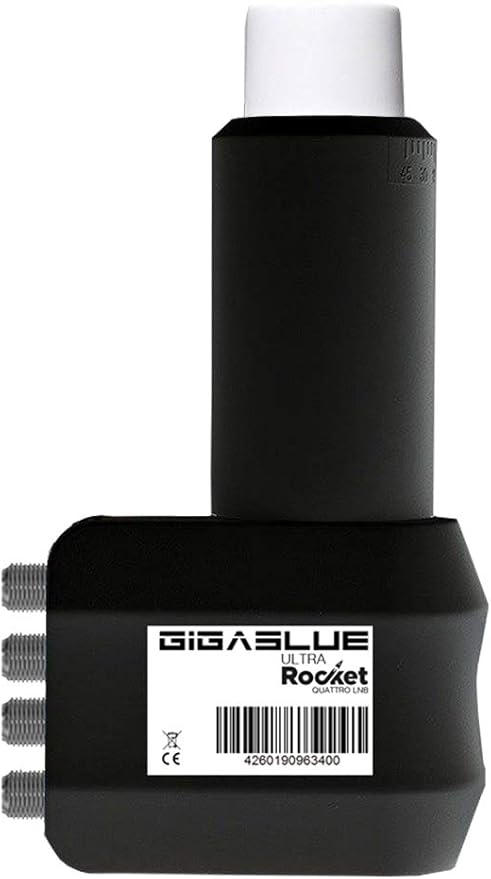 GigaBlue Ultra Rocket Quattro LNB 0.1dB für Multischalter/Switch Full HD TV 3D 4K UHD + Wetterschutz – SATLNBTIN