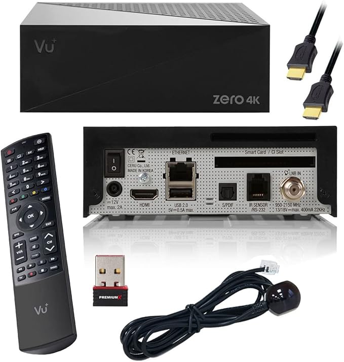 VU+ Zero 4K 1x DVB-S2X Multistream Tuner Linux SAT Receiver Schwarz PremiumX PX150 MINI W-LAN Stick Wireless USB