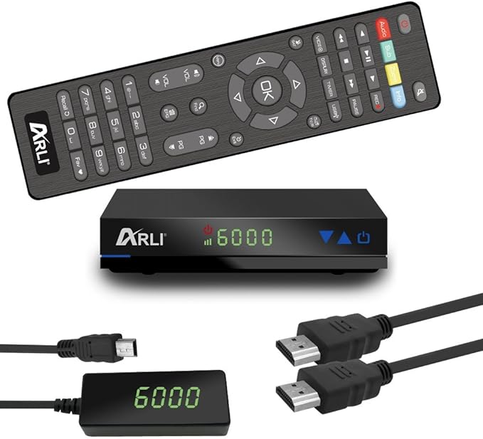 Nein Auslaufartikel (Produktion durch ARLI AH1 HD Satellitenreceiver DVB-S2 Full HD 1080p HDMI mit 12V Netzteil für Camping, Astra/Hotbird/Türksat vorprogrammiert