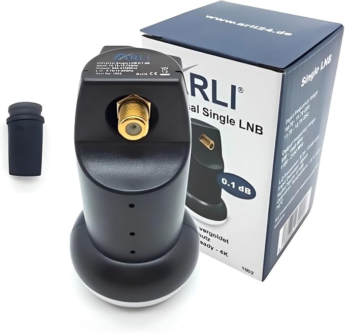 Nein Auslaufartikel (Produktion durch ARLI Universal Single LNB 0.1 dB – 1 Teilnehmer HDTV 4K 8K DVB-S2 40 mm Feed Wetterschutz Digital Satelliten LNB ARLI1002