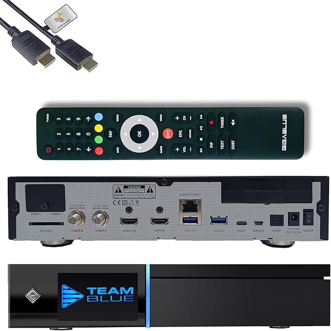 GigaBlue UHD Quad 4K Pro 2X FBC DVB-S2 Twin Sat Receiver mit Triple Tuner, 4K UHD, Bluetooth 5.4, WLAN, 4GB RAM, 8GB eMMC