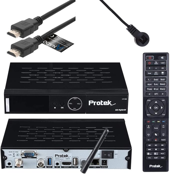 EFE-Multimedia GmbH EFE-Multimedia Protek X2 4K UHD Combo Receiver - E2 Linux - Triple Tuner DVB-S2/C/T2 - WiFi, USB 3.0, HDR, 2160p