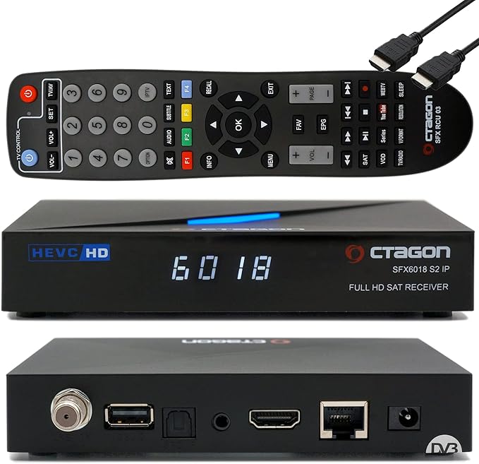 N/A Octagon SFX6018 S2+IP HD Triple Tuner Satelliten Receiver mit WiFi, Aufnahmefunktion, YouTube & Web-Radio, H.265 HEVC, Linux Smart Receiver
