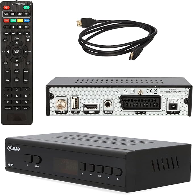 Nein Auslaufartikel (Produktion durch COMAG HD45 digitaler HD SAT Receiver FHD Triple Tuner DVB-S2 HDMI USB Mediaplayer 12V Camping Astra vorinstalliert