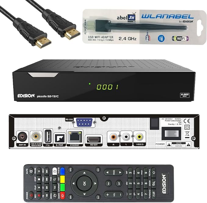 Nein Auslaufartikel (Produktion durch Edison Piccollo S2+T2/C Full HD Triple Tuner Satelliten-Kabel-Receiver DVB-S2/C/T2 HDTV mit WLAN